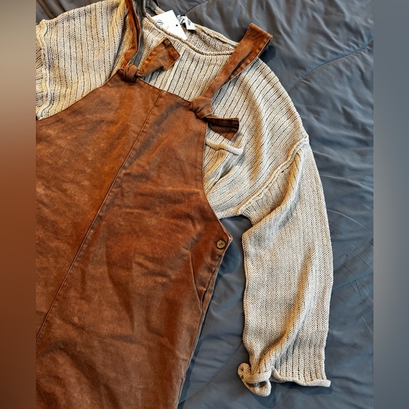 Golden Rays Drop Shoulder Top - Beige - Picture 2 of 8